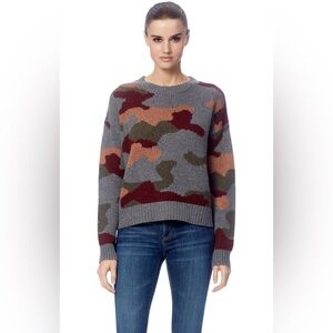 360 Cashmere Camo Print Wool & Cashmere‎ Sweater Size XS Luxury Relaxed